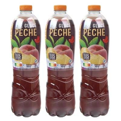 Auchan Thé glacé saveur pêche, Lot de 3x2L