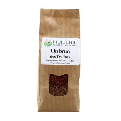Huilerie Plaine de Versailles Graines de Lin Brun cultivé dans les Yvelines, 250g