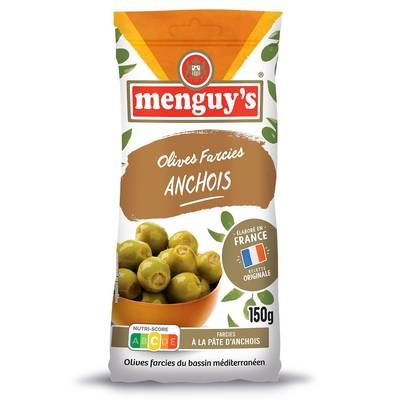 Menguy's Olives vertes à la farce d'anchois, 150g