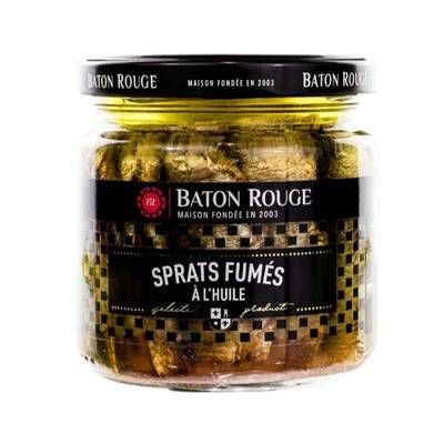 Baton rouge Petites Sardines -Sprats fumés à l'huile, 185g