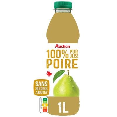 Auchan Pur jus de poire sans sucres ajoutés, 1L