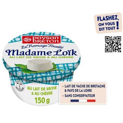 Paysan Breton Fromage frais fouetté Madame Loïk lait de vache et chèvre, 150g