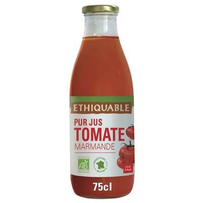 Paysans d'ici - Commerce Equitable Pur jus de Tomate Bio de Marmande, 75cl
