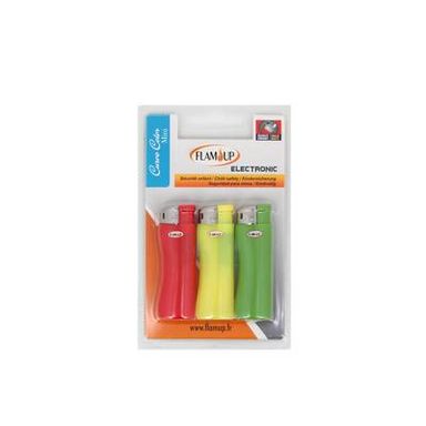 Flam Up Briquet électronique coloris aléatoire, 3 briquets