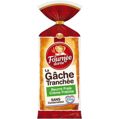 La Fournée Dorée Gâche, Brioche Tranchée Nature, 500g