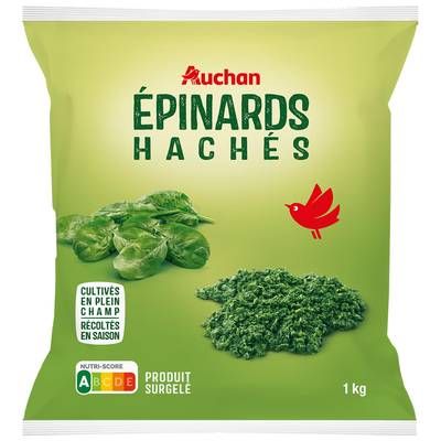 Auchan Epinards hachés, 1kg