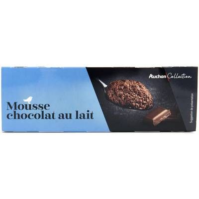 Auchan Collection Mousse au chocolat au lait, 2x90g