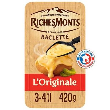 Richesmonts Fromage Raclette classique, 16 tranches - 420g