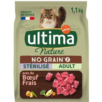 Affinity - Ultima Nature Croquettes Boeuf Sans Céréales pour Chat Adulte Stérilisé, 1,1kg