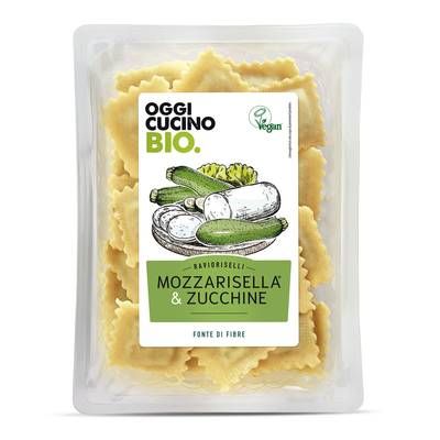 Oggi Cucino Raviolis Mozzarisella et Courgette Bio, 250g