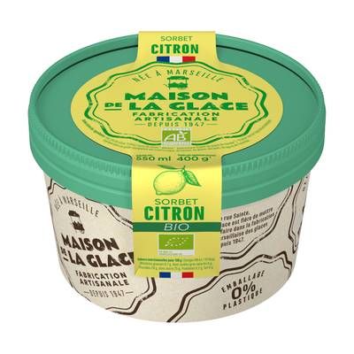 Maison de la Glace Sorbet artisanal Citron Bio, 400g