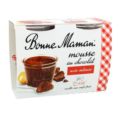 Bonne Maman Mousse au chocolat Noir Intense, 4x50g