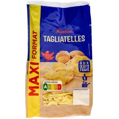 Auchan Tagliatelles aux Oeufs Frais, 600g