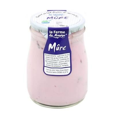 La Ferme du manège Yaourt Mûre au lait entier, 180g