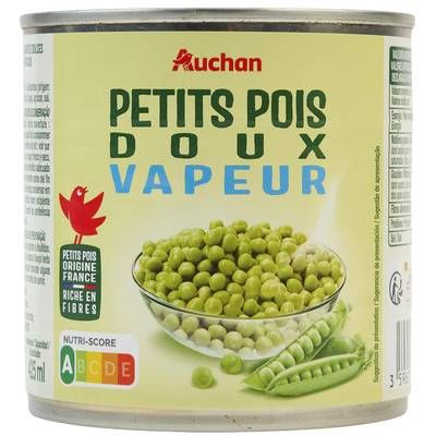Auchan Petits pois à la vapeur, 265g