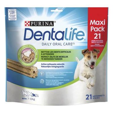 Purina - Dentalife Bâtonnets à mâcher Hygiène Bucco Dentaire - Récompense friandise pour petit et moyen chien x21, 345g