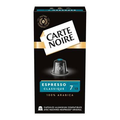 Carte Noire Capsules de café Espresso Classique n°7 compatibles Nespresso, 10 capsules
