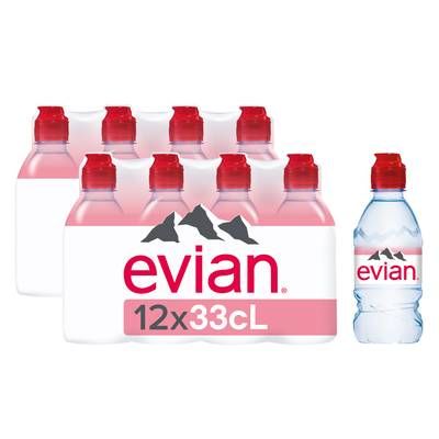 Evian Eau minérale naturelle, Lot de 2 - 12x33cl