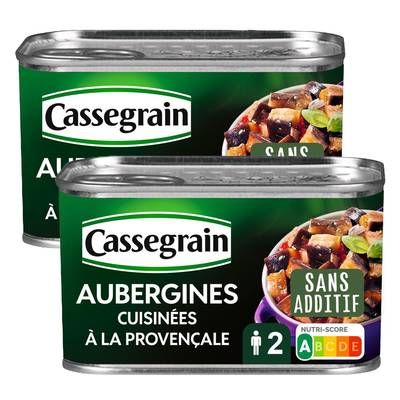 Cassegrain Aubergines cuisinées à la provençale, Lot de 2x375g