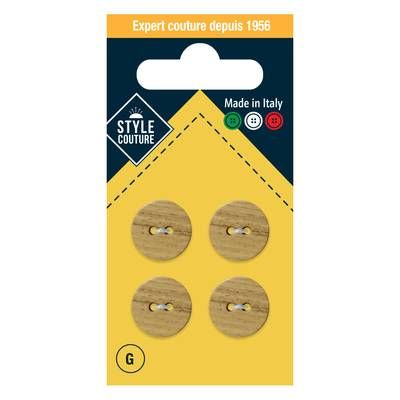 Style couture Boutons Wood 15mm, 4 pièces