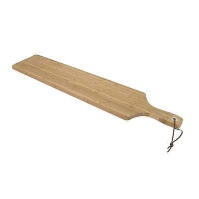 Point virgule Planche à servir en bambou avec anneau en métal & ficelle en cuir 75cm, 1 pièce