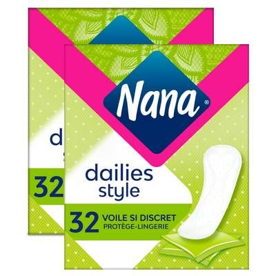 Nana Protège-slips pliés fraîcheur quotidienne, Lot de 2x32 pièces
