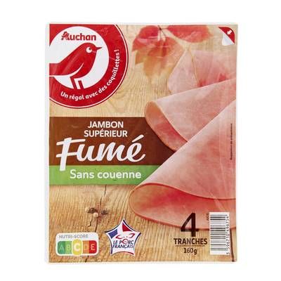 Auchan Jambon Supérieur Fumé, 4 tranche - 160g