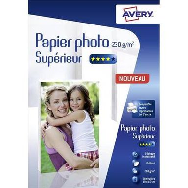 Avery Feuilles de papier photo Brillant 10 x 15 cm 230 g/m², 50  feuilles