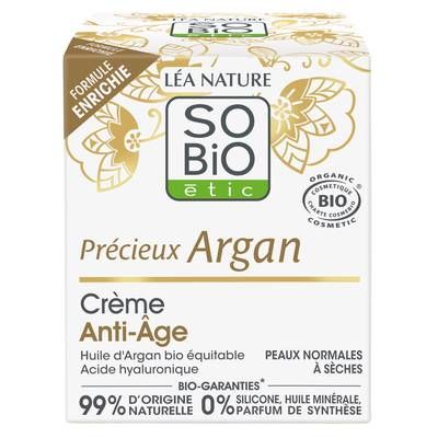 SO'BIO ETIC Crème Anti-Âge jour, Précieux Argan, 50ml
