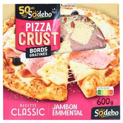 Sodebo Pizza Crust Jambon Emmental, 600g