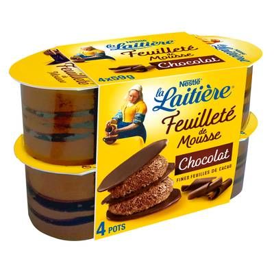 La laitière Feuilleté de mousse chocolat, 4x57g