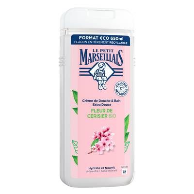 Le Petit Marseillais Crème de douche & bain Extra Douce Fleur de Cerisier BIO, 650ml