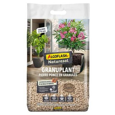 Algoflash Granuplant Pierre Ponce 8-16 mm - Alternative durable à la bille d'argile, 5L