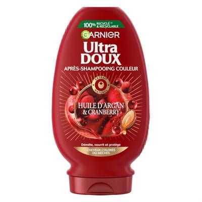 Garnier - Ultra Doux Après-Shampooing à l'Huile d'Argan et Cranberry, 200ml