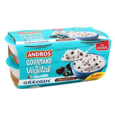 Andros Gourmand et Végétal Dessert à la Grecque Stracciatella, 4x115g