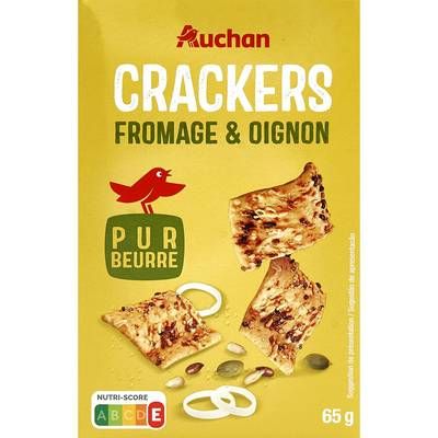 Auchan Crackers fromage et oignon, 65g