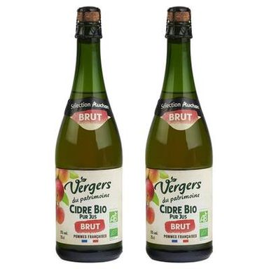 Vergers Du Patrimoine Cidre brut bio 5°, Lot de 2x75cl