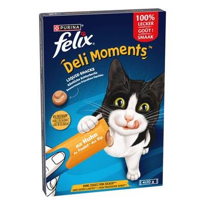 Purina - Félix Friandise Liquide Poulet pour Chat, 4x10g