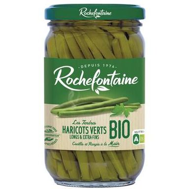 Rochefontaine Haricots Verts Longs Extra Fins Bio, 180g