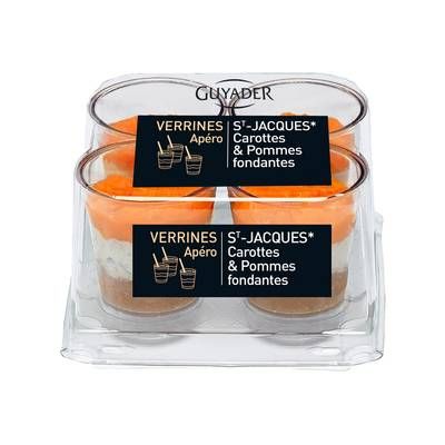 Guyader Verrines Saint-Jacques, Carottes et Pommes Fondantes, 4x40g