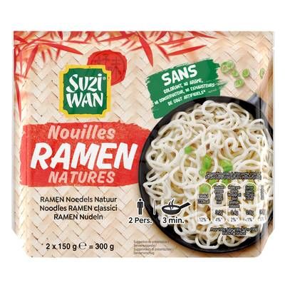 Suzi Wan Nouilles Ramen Précuites pour Wok 2x150g, 300g