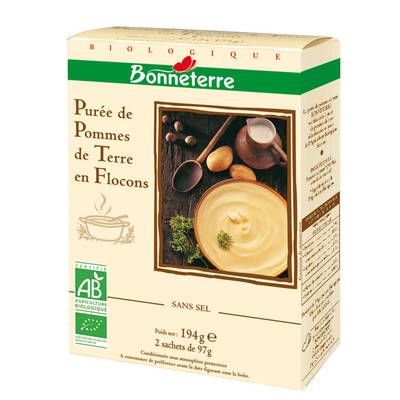 Bonneterre Purée Pommes de Terre bio en Flocons, 2x97g