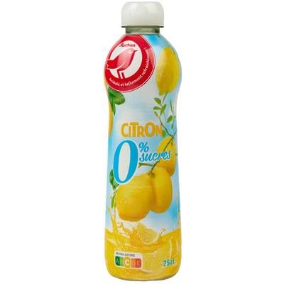 Auchan Sirop de citron 0% de sucre, 75cl