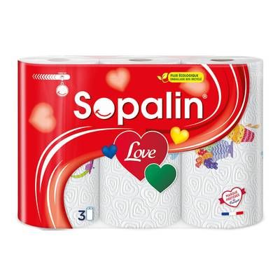 Sopalin Essuie tout Love, 3 pièces
