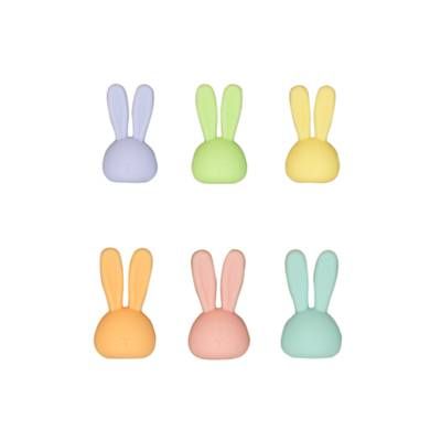 Dotz Set de 6 marqueurs de verre en silicone lapin, 6 pièces