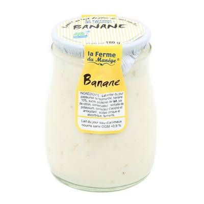 La Ferme du manège Yaourt Banane au lait entier, 180g