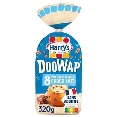 Harrys DooWap Brioche Individuelle Pépites de Chocolat au Lait Sans Additifs, 8 brioches - 320g