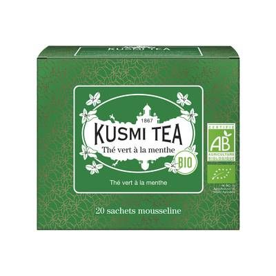Kusmi Tea Thé Vert à la Menthe Bio, 20 sachets