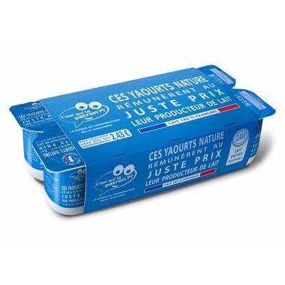 C'est qui le Patron Yaourts nature au lait entier, 8x125g