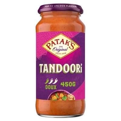 Patak's Original Sauce Tandoori - Sauce curry indienne à la Tomate, Gingembre et Tamarin, 450g